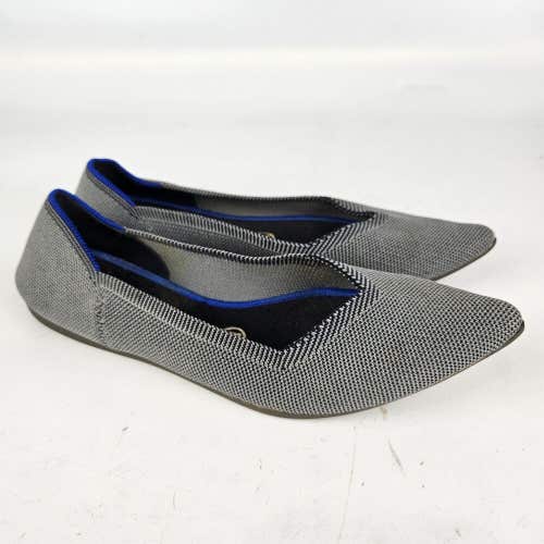 Rothys The Point Women's Size: 8.5 Cloud Gray Birdseye Knit Pointed Toe Shoe