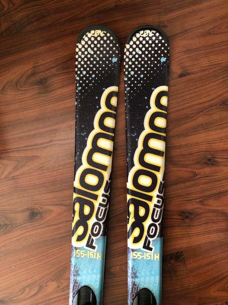 Used 2014 Unisex 155cm Salomon Focus All Mountain Skis With