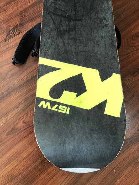 K2 スノーボード ブラック/イエロー バインディング付き Used Men's 157W K2 Snowboard With Bindings | SidelineSwap | Buy