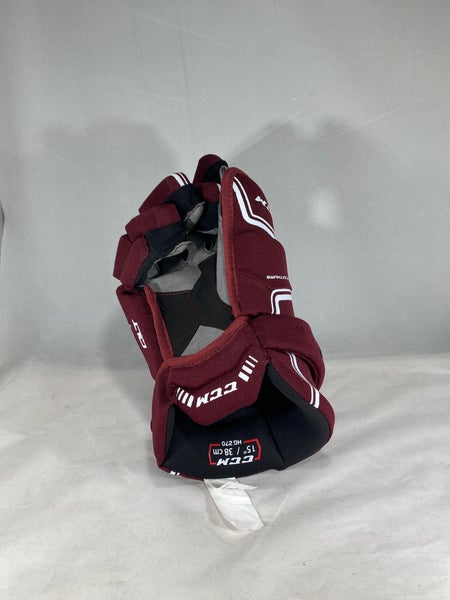 CCM QLT270 15” Maroon/White Hockey Gloves