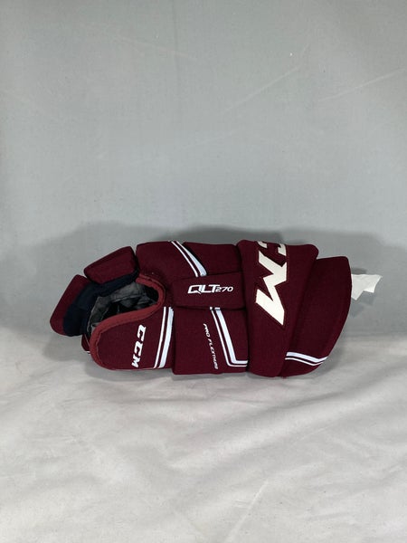CCM QLT270 15” Maroon/White Hockey Gloves