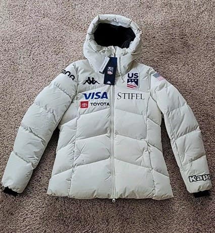 Kappa Official US Ski Team Ski Puffer Jacket Women's Large White (Cream)