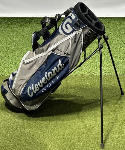 Cleveland Golf CG 4-Way Lightweight Carry Stand Bag Navy/Gray w/ Rain Hood`