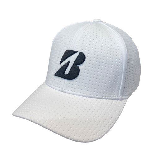 NEW Bridgestone Tour B Day White/Black Fitted Golf Hat/Cap