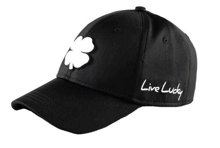 NEW Black Clover Live Lucky Premium Clover #41 White/Black Fitted S/M Golf Hat