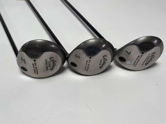 Callaway Big Bertha Warbird Wood Set 3 5 7 | 15* 18* 21* RCH 96 Firm Graphite RH