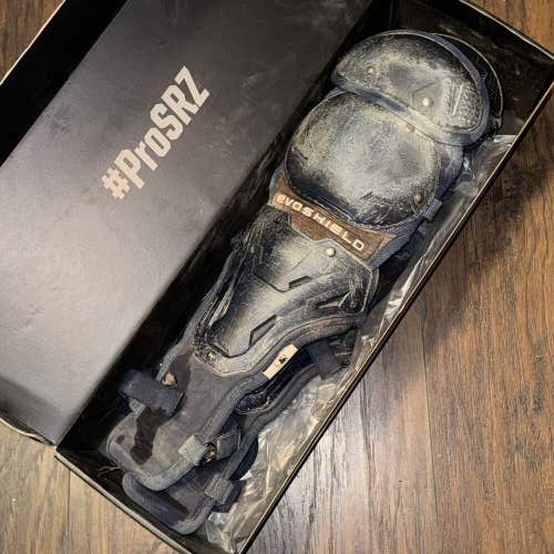 Evoshield Pro SRZ Catcher's Protective Pre-Owned Used Navy Shin Leg Guard Uppers