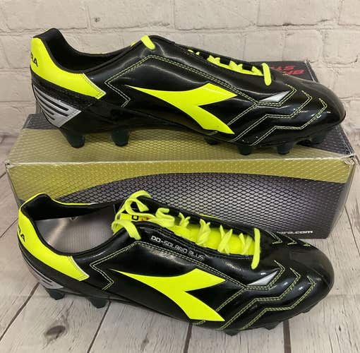 Diadora 157743 C004 Solano Plus Men's Soccer Cleats Black Yellow US 12 UK 11.5