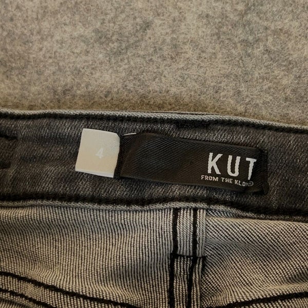 Kut from the Kloth Women Jeans 4 Black Denim Pant Skinny Mia Fab Ab Raw Hem