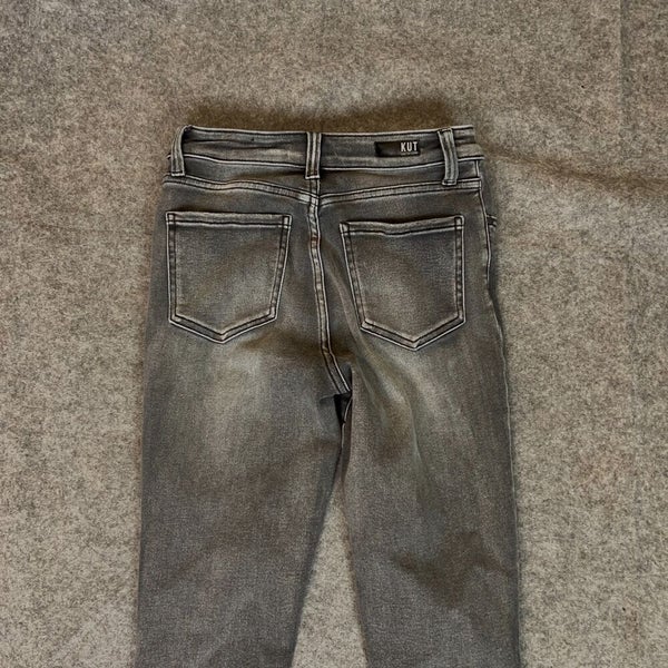 Kut from the Kloth Women Jeans 4 Black Denim Pant Skinny Mia Fab Ab Raw Hem