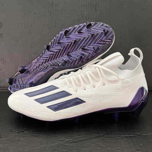 (Size 13) Adidas Adizero Primeknit 'White Purple' Lacrosse/Football Cleats