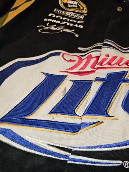 ナ*ん様 JH Design Miller Lite Kurt Buschジャケ VTG JH DESIGN Nacscar Miller Lite Kurt Busch Embroidered