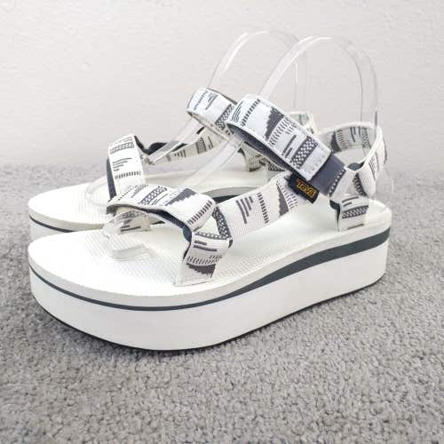 Teva Flatform Universal Chara Platform Sandals Womens 7 Shoes Bright White