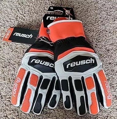 Reusch Worldcup Warrior Team Racing Gloves Size 10 Black/White/Fluo Red