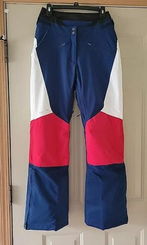 Spyder Ski Pants Size 10 White Red Blue Womens Goretex