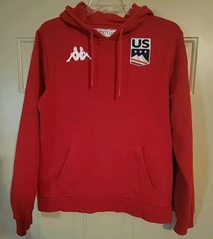 Kappa US Ski Team USST Sweatshirt Hoodie Medium Red