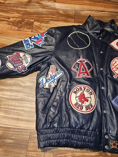 Vintage Rare JH Design Leather MLB Baseball Sports Patch Navy
