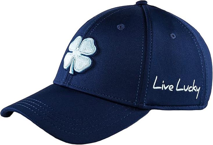 NEW Black Clover Live Lucky Premium Clover #6 Navy Fitted S/M Golf Hat/Cap