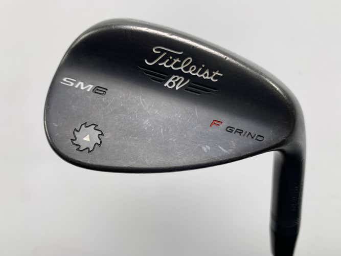 Titleist Vokey SM6 Jet Black Sand Wedge SW 54* 14 Bounce F-Grind Wedge Steel RH