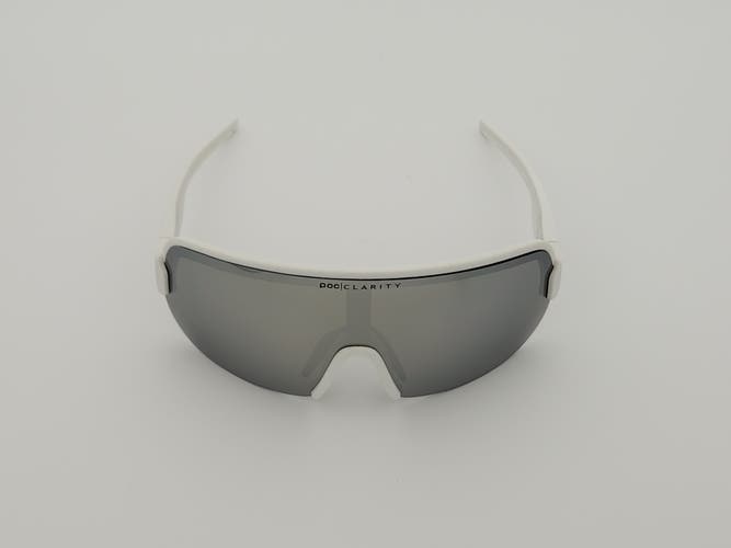 POC AIM Sphere Shield Sports Sunglasses Matte White Frame Silver Mirror Lens