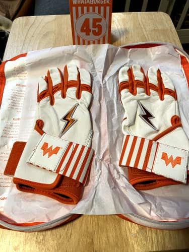 Bruce Bolt Whataburger Long Cuff Batting Gloves Youth Large