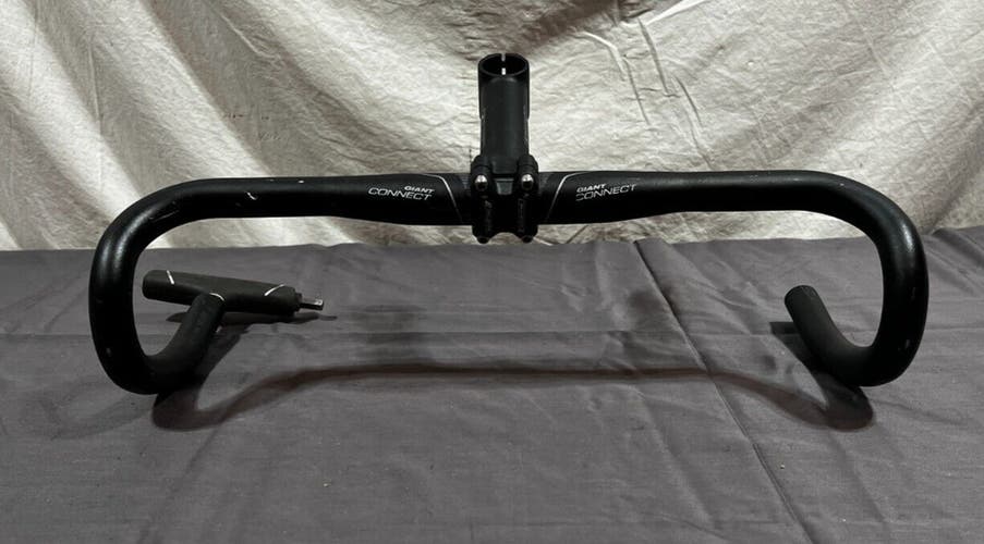 Giant Connect 44cm Black Aluminum Drop Handlebar FSA OS 168 120mm Aluminum Stem