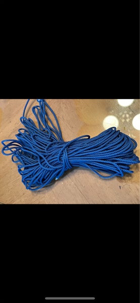 Blue stringing side wall lacrosse mesh