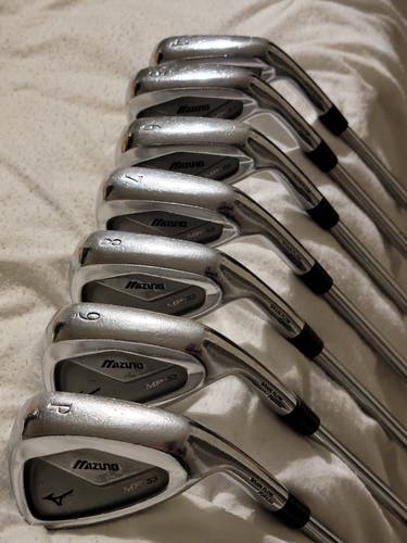 Used Men's Mizuno MP 54 Right Handed Iron Set Stiff Flex 7 Pieces Steel Shaft