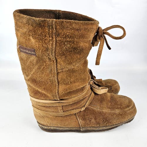 Steger Mukluks Klondike Brown Moosehide Leather Winter Snow Boots Women's Size 8