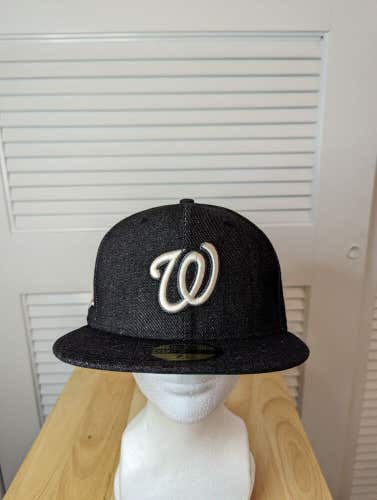 NWS Washington Nationals Dark Denim New Era 59fifty 7 1/8 MLB