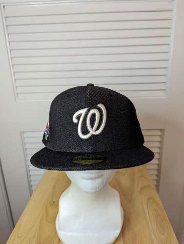 NWS Washington Nationals Dark Denim New Era 59fifty 7 1/4 Error MLB