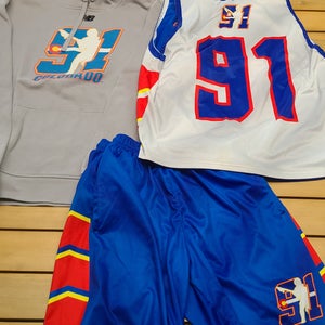 Used Small / Medium reversible jersey, shorts, & sweatshirt
