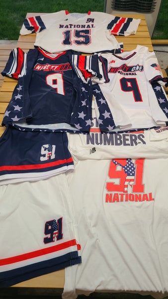 Used Team 91 National uniforms #9, #15, size Large