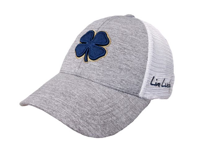 NEW Black Clover Live Lucky Perfect Luck 11 Gray/White Fitted S/M Golf Hat/Cap