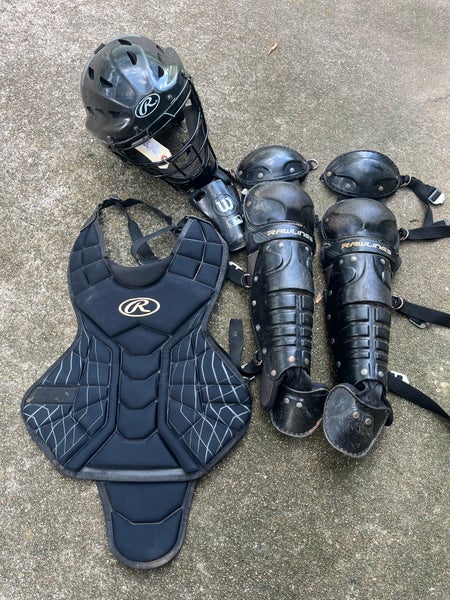 Used Youth Rawlings Catcher's Set helmet 6 1/2-7