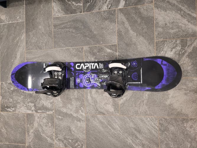 Used CAPiTA Outerspace Living Snowboard Freestyle With Bindings Medium Flex True Twin