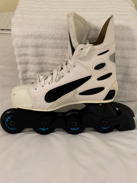 Nike Zoom Air Inline Street Hockey Skates 8D Sr. RARE White  display picture 1