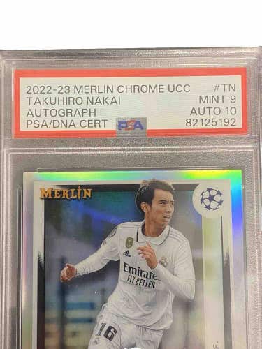 2022-23 Takuhiro Nakai PSA Mint 9 Auto 10 Topps Merlin Chrome UCC Autographs