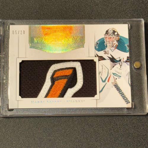 Harri Sateri San Jose Sharks 11-12 NHL Panini Dominion Rookie Mammoth Patch 5/10