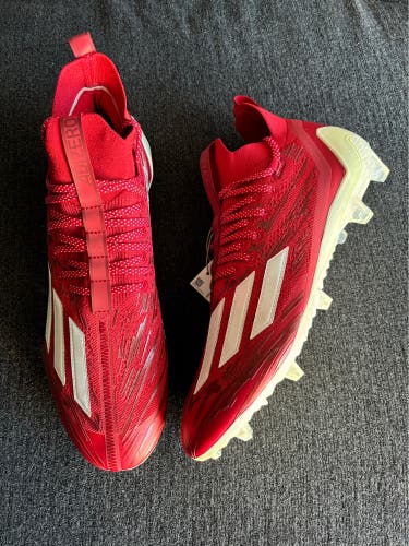 Adidas Adizero PrimeKnit Red/White Low Top Football Cleats Size 13