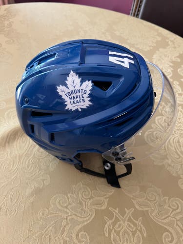 Pro Stock Game Worn/Used Toronto Maple Leafs Bauer ReAkt 150 Hockey Helmet