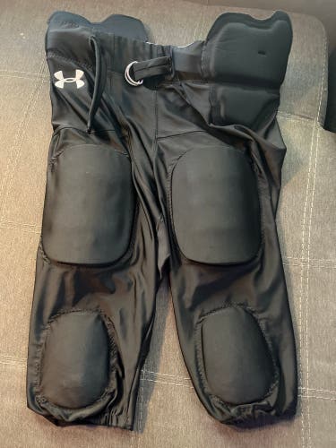 Large Adult Men's Under Armour Used Football Pants -Black