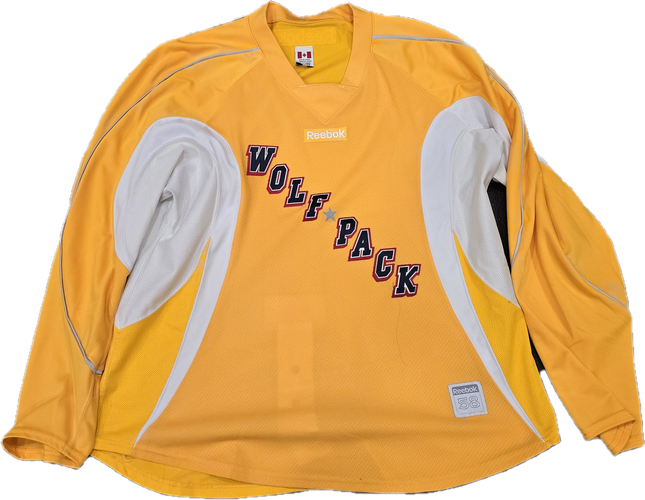 Reebok Edge 3.0 Custom Pro Stock Hockey Practice Jersey Hartford Wolfpack Yellow 56 (12715)