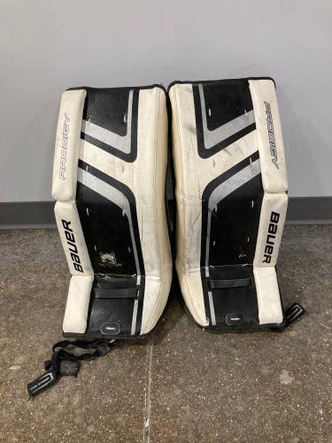 White Used 24" Youth Bauer Prodigy Goalie Leg Pads