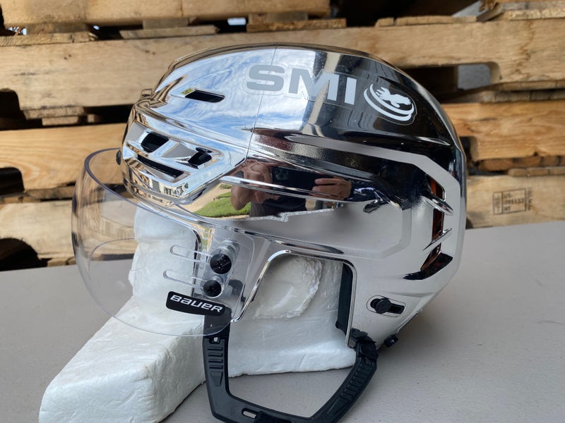 CCM Tacks 710 Pro Stock Hockey Helmet Visor Combo Medium Chrome KNIGHTS 91518