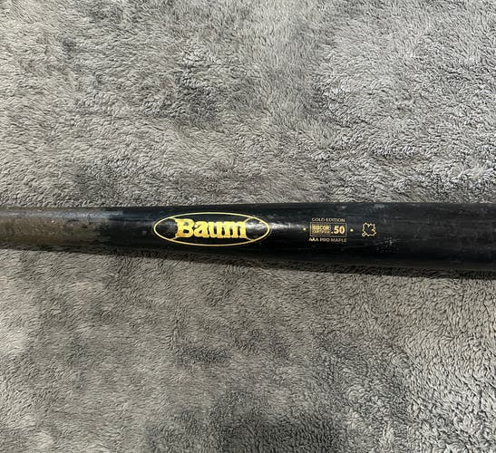 USED Baum Bat Gold Edition AAA-Pro (-3) Adult Maple Baseball Bat In Black 32/29