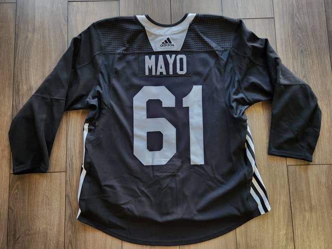 Arizona Coyotes Dysin Mayo Authentic Adidas MiC Black Practice Jersey Size 56