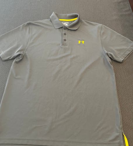 Under Armour gray polo. Mens medium