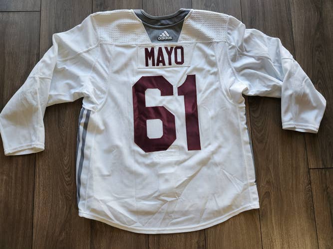 Arizona Coyotes Dysin Mayo Authentic Adidas MiC White Practice Jersey 56