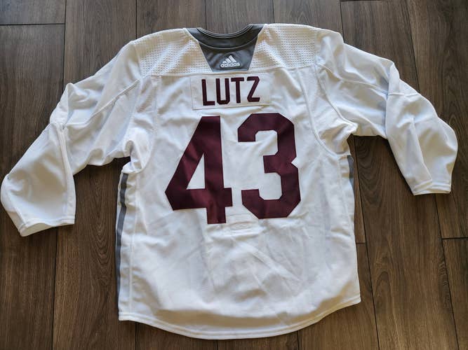 Arizona Coyotes Julian Lutz Authentic Adidas MiC White Practice Jersey 56